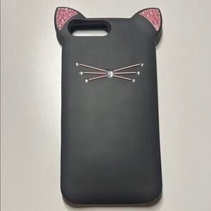 Black Cat Ear Phone Case- iPhone 6/6s/7/8 Plus